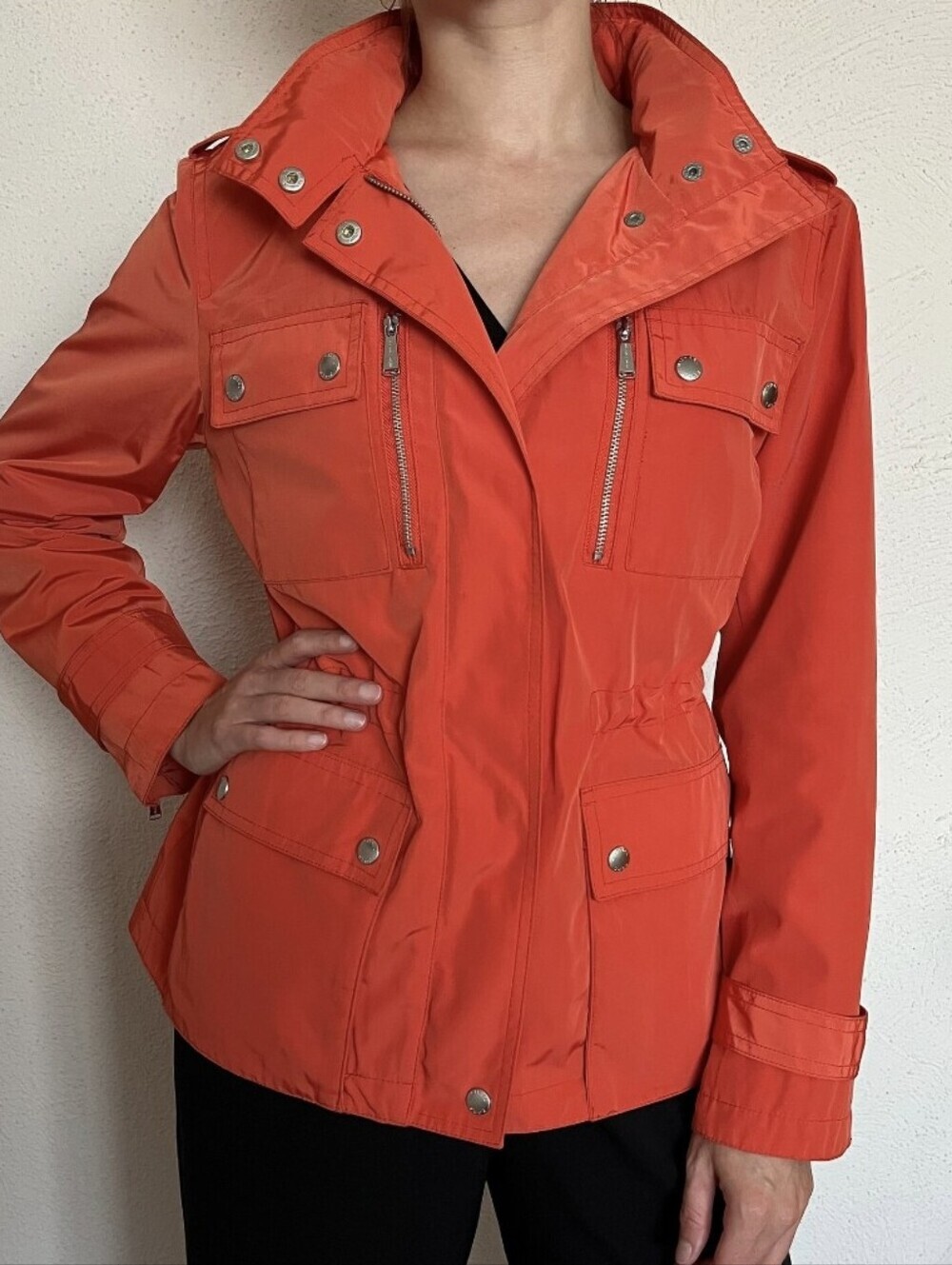 MICHAEL Michael Kors Orange Utility Jacket / Anorak with Hood - Size 1X